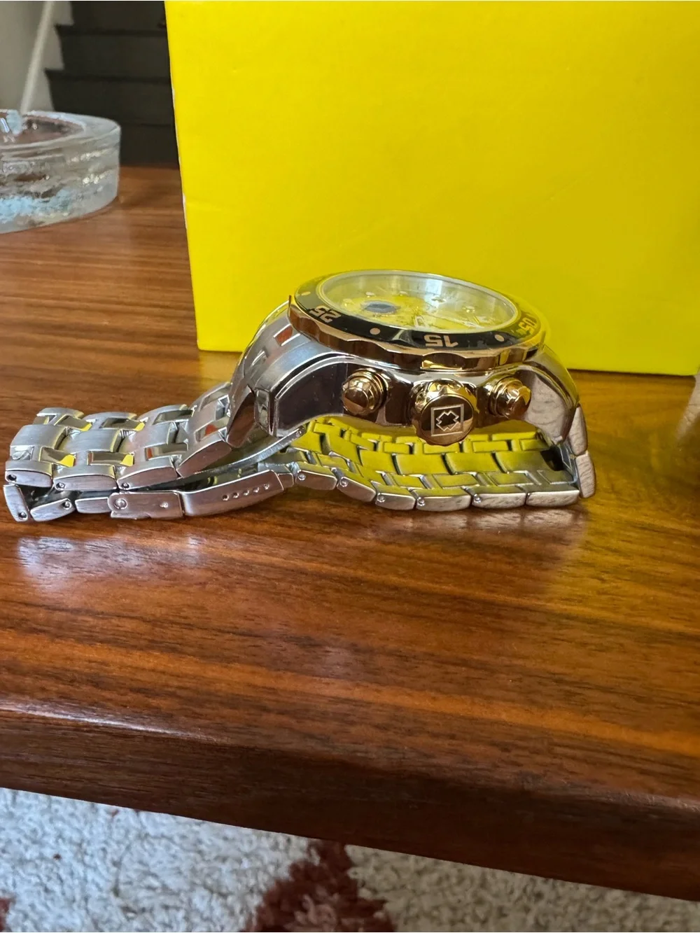 Invicta Two-Tone Men's Chronograph Watch - Silver & Gold NEEDS BATTERY!!!!!!